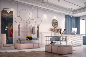 Đẹp miễn chê với thiết kế shop quần áo nữ theo phong cách Neoclassic